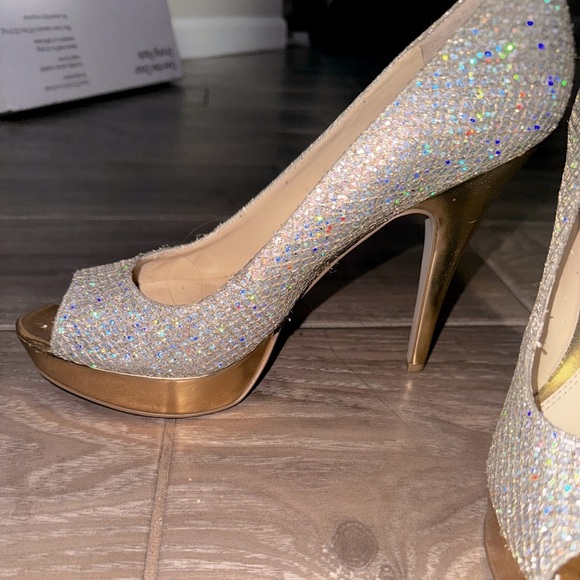Enzo Angiolini “Easully” Silver Gold Glitter Sparkle Heels  Women's Size 8 - Picture 9 of 11